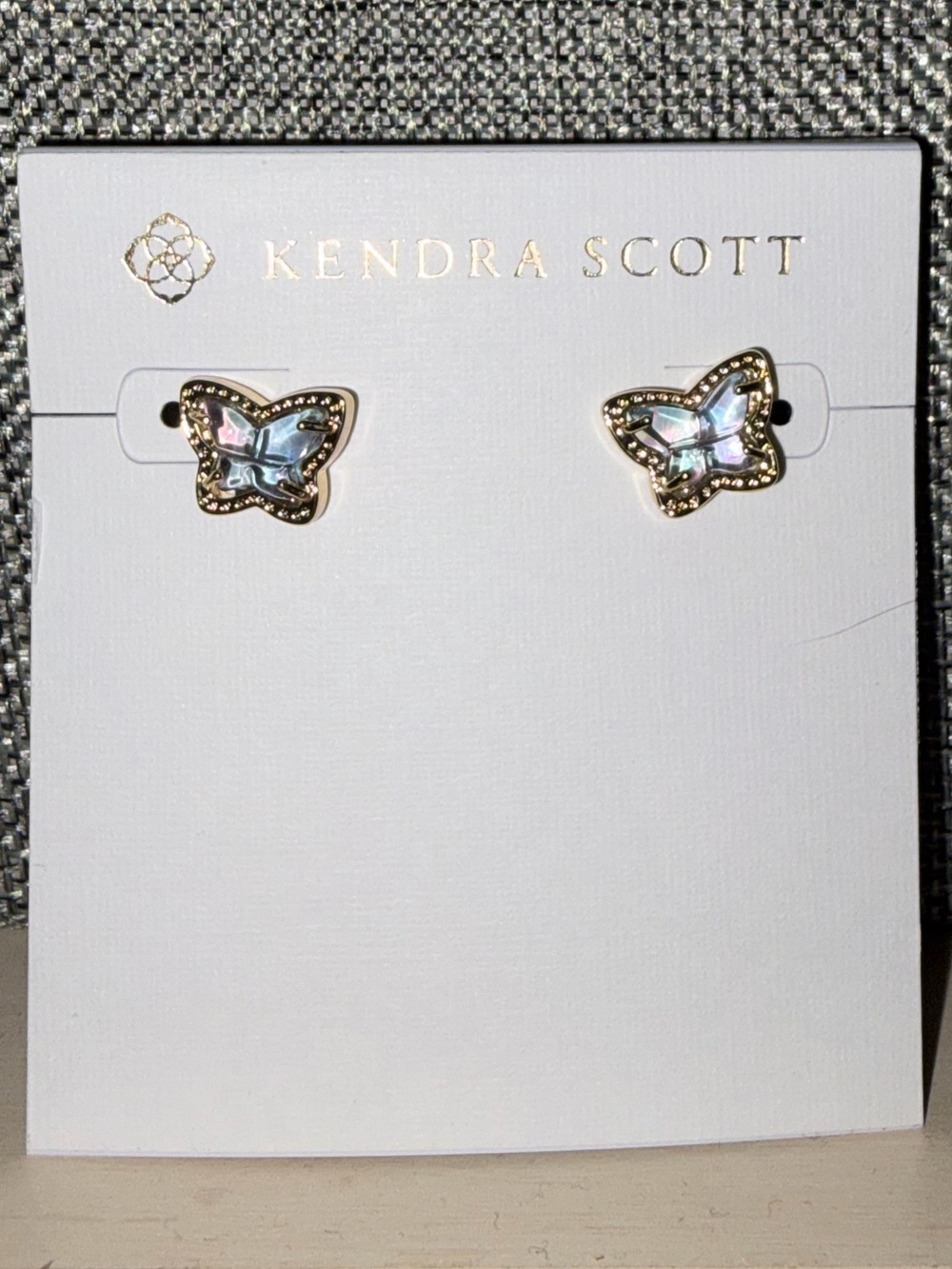 Kendra Scott Iridescent Butterfly Stud Earrings in Gold-tone